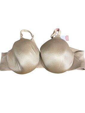 Cacique Lightly Lined Full Coverage Bra Tan Beige Nude Neutral Sz 46C